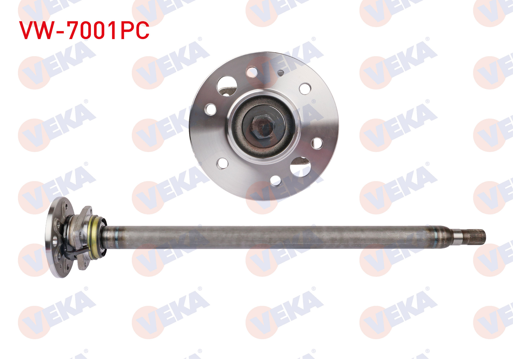 VEKA VW-7001PC | Aks Mili Arka Sağ Poryalı (Civatalı) Ince 29X26 Uzunluk 940mm Volkswagen Crafter 2.5 TDI 2006-2016 / Mercedes Sprinter 2006 -