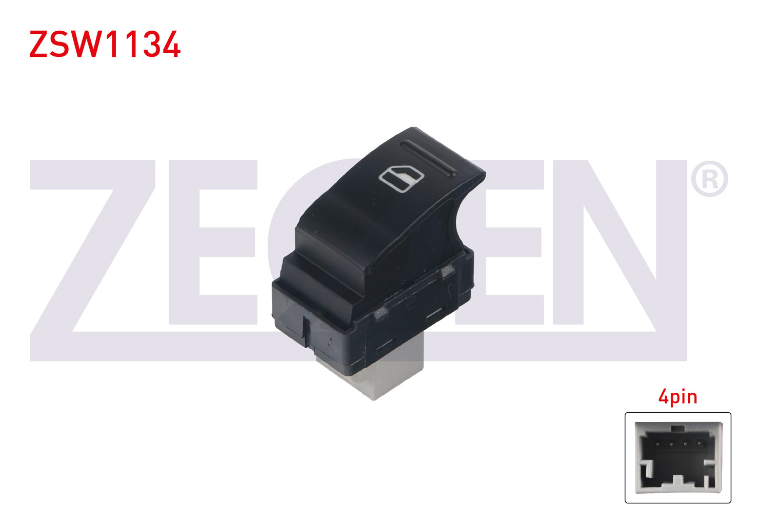 ZEGEN ZSW1134 | Cam Açma Anahtarı Tekli 4 Pin Volkswagen Transporter V-VI 2003 -