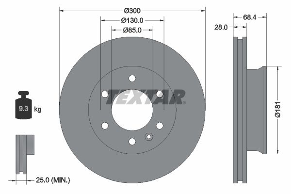 TEXTAR 93143203 | Fren Diski Spr.Ön 906 / 907 / Crafter | 2 Adet Takım
