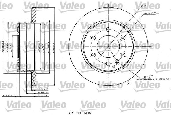 VALEO 187142 | Arka Fren Diski-298X166×130 (VW Crafter 06-16 Mercedes Sprinter 06-16)