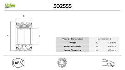 VALEO 502555 | Ön Teker Porya Rulmanı Amarok 10 >