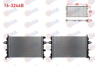 VEKA 16-3246B | Su Radyatörü Brazing Opel Astra G (F69) 1.2 16V M-T Ac + 1998-2005