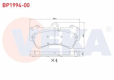 VEKA BP1994-00 | Fren Balata Ön Volkswagen Touareg 3.6 V6 FSI 17 Jant 2002-2010 / Touareg 2.5 Rs TDI 2002-2010 / Touareg 4.2 V8 2002-2010 / Porsche Cayenne 3.2İ 17 Jant 2002-2010 / Cayenne 3.6İ 17 Jant 2002-2010