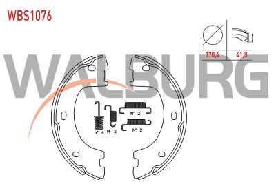 WALBURG WBS1076 | El Fren Balatası Aksesuarlı Mercedes Sprinter 5T (906) 515 CDI 170,4X41,8 mm 2006-2009 / Volkswagen Crafter 50 (2E) 2.0 TDI 2006-2016 / Volkswagen Crafter 50 (2E) 2.5 TDI 2006-2016