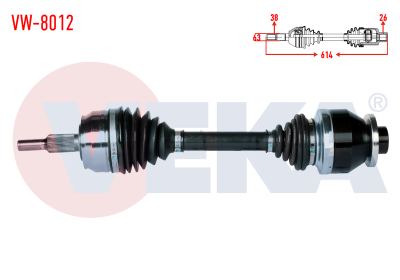 VEKA VW-8012 | Komple Aks Sol Ön Volkswagen Transporter V (7Ha,7Hh,7Ea,7Eh) 2.5 TDI Uzunluk 613mm 2003-2011