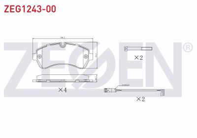 ZEGEN ZEG1243-00 | Fren Balata Ön Fişli VW Crafter Çift Teker 2006-2018 / Mercedes Sprinter Çift Teker 2006-2018 / Mercedes Sprinter Tek Teker 2018-/ Mercedes Sprinter Çift Teker 2018 -