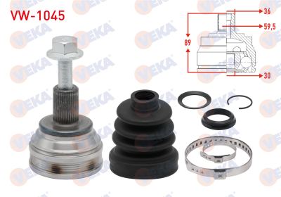 VEKA VW-1045 | Aks Kafası Sol-Sağ On Dıs Volkswagen Golf V (1K1) 1.4İ 36X30x59.5 Uzunluk 89 mm 2003-2009