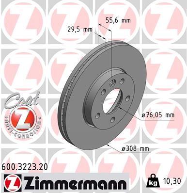 ZIMMERMANN 600.3223.20 | Fren Diski Ön Standart | 2 Adet Takım