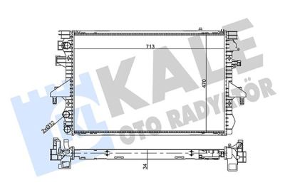 KALE 356940 | Su Radyatör 34mm Mekanik (VW: Transporter V , Multıvan V 1.9 TDI 2.0 03&amp;lt;09 (Ac / Nac)