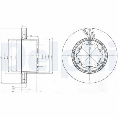 DELPHI BG9015 | Disk Arka (Ad) 06-Crafter-Sprinter 2.5Tdi (Kutu Tek:Fıyat Tek) | 2 Adet Takım