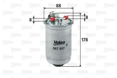 VALEO 587507 | Mazot Filtresi-Uzunluk 178mm (VW Caddy 96-03 Polo Classic 96-00 Seat Ibiza 93-99 Skoda Felicia 95-01)